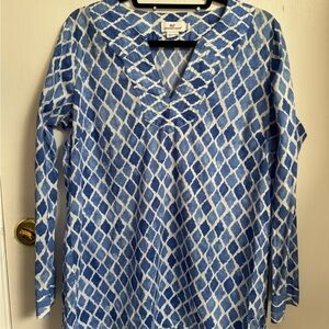 Vineyard Vines Blue and White Diamond Tunic